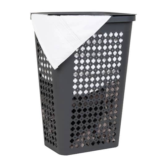 Mind Reader 50L Tapered Laundry Hamper with Swiss Cross Cut-Outs
